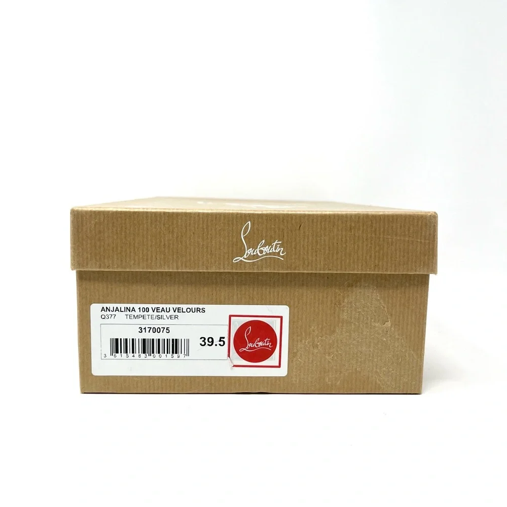 Christian Louboutin Blue Suede Anjalina Spike Studded High Heels Pumps 39.5 9.5